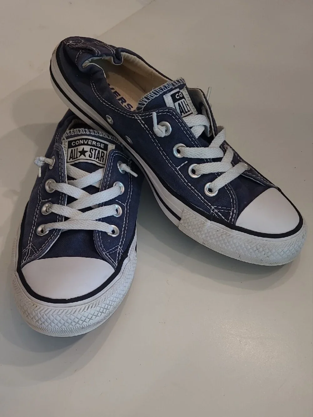 Converse Chuck Taylor All-Star Classic Low Top Lace Up Blue Trim Canvas Sneaker